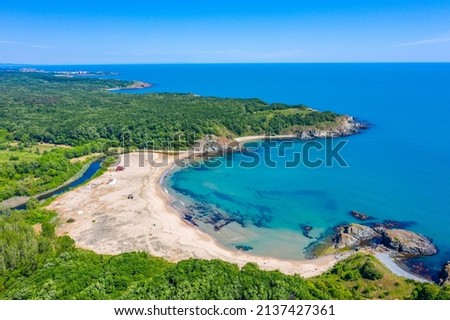 Aerial view of Silistar beach in Bulgaria