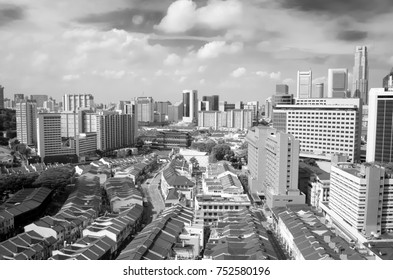 Aerial view of Singapore Tanjong Pagar-Chinatown 