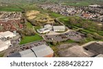 Aerial view of Sixmile Leisure Centre Ballyclare Town Centre County Antrim Northern Ireland