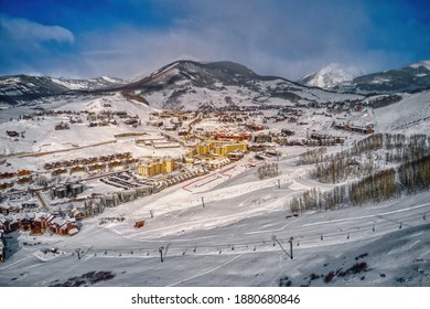 Aerial View Of The Ski Resort Town Of Crested Butte, Colorado