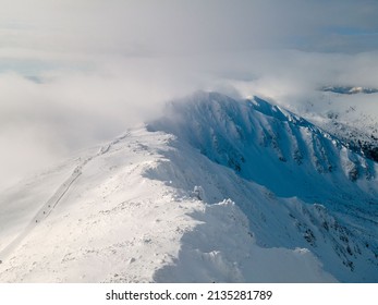 Aerial View Of Ski Slope In Slovakia Mountains Jasna Resort