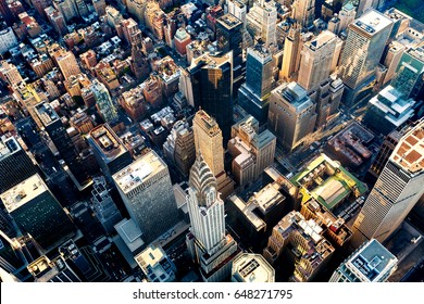 Aerial View Of The Skyscrapers Of Midtown Manhattan New York City