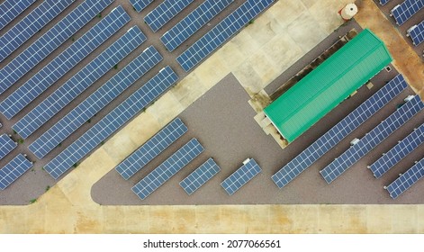 Aerial View Of A Small Solar Plant In Africa, Botswana