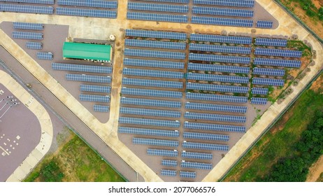 Aerial View Of A Small Solar Plant In Africa, Botswana