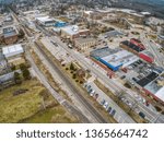 Aerial View of the small Town of Sullivan, Missouri off the Interstate