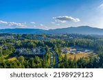Aerial view of Snoqualmie, Washington in August 2021