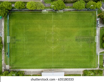 Aerial View Of Soccer Field In Switzerland