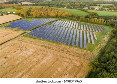 Aerial View Of A Solar Farm