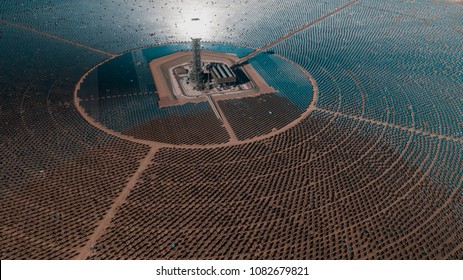 Aerial View Of Solar Power Plant 