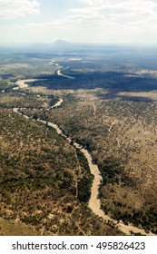 Aerial View Somewhere Above  The Serengeti National Park And The Great Rift Valley - Tanzania Africa