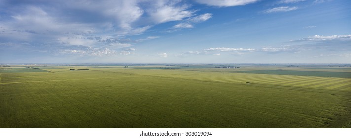 Aerial View Of South Dakota Farm Land.
