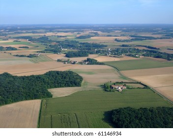Aerial view of South Loiret department, Centre region, France - Shutterstock ID 61146934