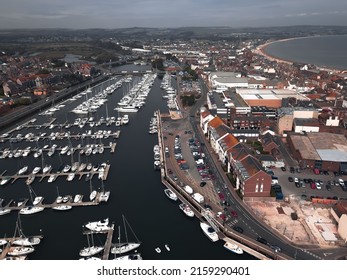 An Aerial View Of The Southampton Port With Boats In England