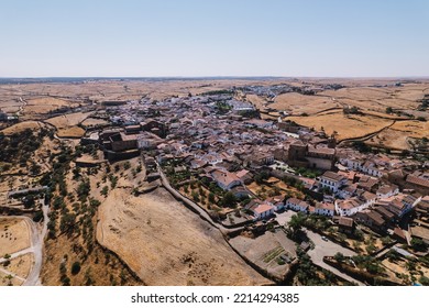 Aerial View Of Alcántara, Cáceres, Spain.