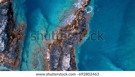 Similar – Image, Stock Photo Aerial Drone View Of Concrete Pier On Turquoise Water At The Black Sea