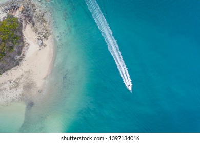 Aerial View Of Speed Boats For Island-tropical Island Tourism.