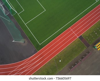 Aerial View Of Sports Field.