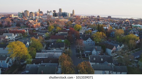 Aerial View Of Spring Colors In Buffalo, NY