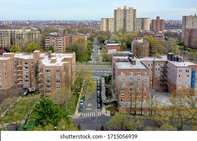 Aerial view of the Spuyten Devil neighborhood of the Bronx, New York.