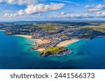 Aerial view of St. Ives, Cornwall, England, United Kingdom, Europe