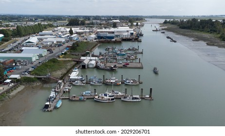 Aerial View Of Steveston Village, Richmond, BC, Canada