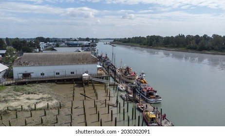 Aerial View Of Steveston Village, Richmond, BC, Canada