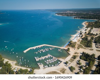 Aerial View Of Stinjan Beach, Pula, Croatia