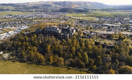 An aerial view of the Stirling Castle in Scotland