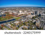 Aerial View of Stockton, California during Autumn