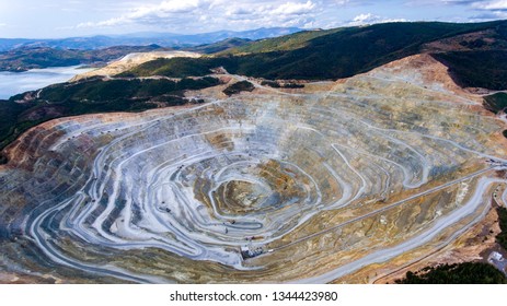 Aerial view of stone quarry in Bulgaria - Shutterstock ID 1344423980