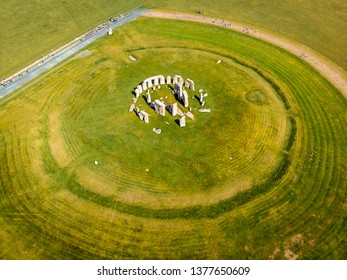 Aerial View Of Stonehenge In Summer, England