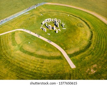 Aerial View Of Stonehenge In Summer, England