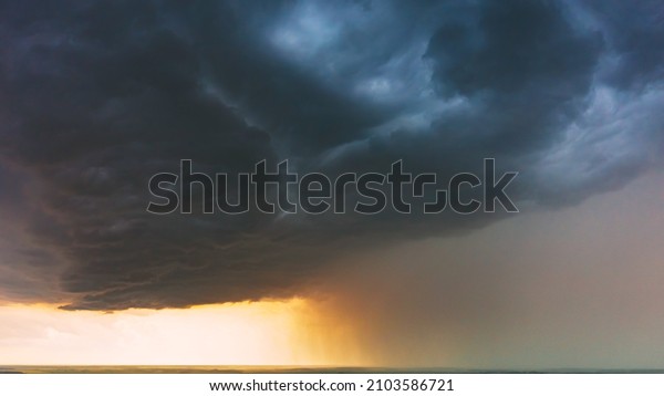 Aerial View Storm Cloudy Rainy Sky. Dramatic Sky With\
Dark Clouds In Rainy Day. Storm And Rain Above Town. Bad Weather\
Dronelapse. Time Lapse, Timelapse, Time-lapse. dronelapse, drone\
Hyper lapse 4K