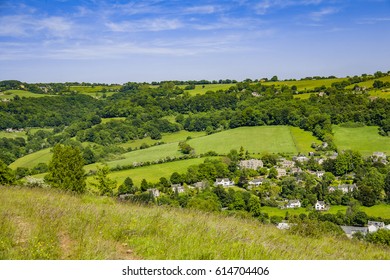 Aerial View Of Stroud Village / Town Gloucestershire Cotswolds England Uk