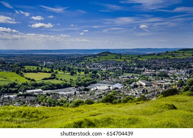 Aerial View Of Stroud Village / Town Gloucestershire Cotswolds England Uk