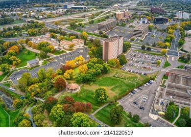 Aerial View Of The Suburb Of Brooklyn Center, Minnesota