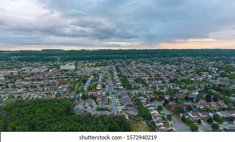 Aerial View Of Suburb (Stoney Creek) Located In Hamilton, Ontario (Canada)