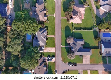 Aerial View Of Suburban Neighborhood Street