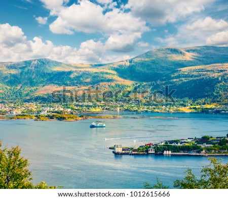 Image, Stock Photo Entrance to Alesund (Norway)