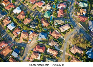 Aerial View Of Suburbs Near Brisbane, Australia