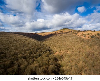 Aerial View Of Sugar Loaf (596M), Abergavenny Black Mountains In Brecon Beacons, Wales, UK