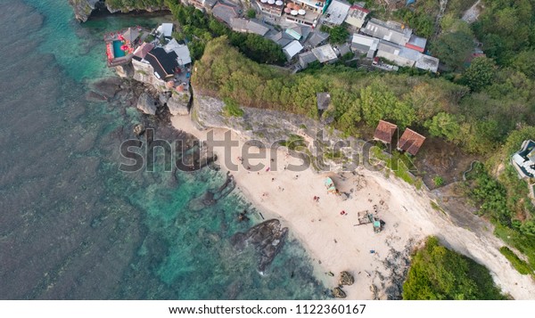 Aerial View Suluban Beach Uluwatu Pantai Stock Photo Edit Now 1122360167