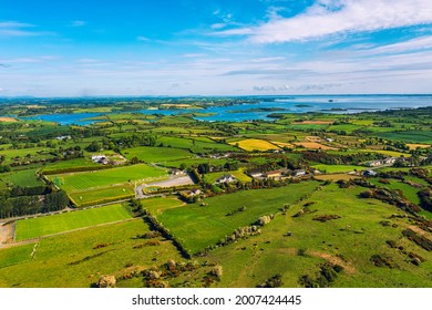 Aerial View Of Summer Sunny Downpatrick Countryside ,Northern Ireland