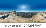 Aerial view of the summit of mount Marmolada in the Dolomites Italy