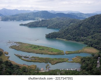 Aerial View Of Sun Moon Lake In Nantou County Of Taiwan.