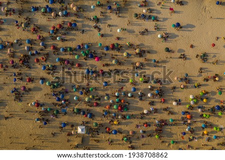 Similar – Aerial Summer View Of Crowded Beach Full Of People