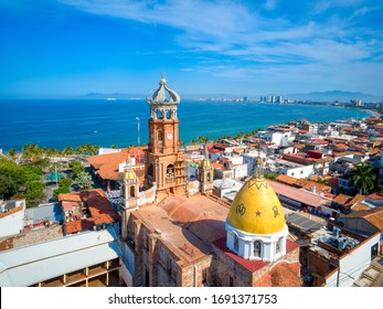 Aerial view of a sunny day at Puerto Vallarta