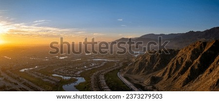 Aerial view of sunrise in La Quinta
