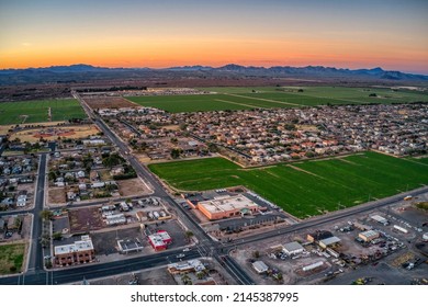 Aerial View of Sunrise over the Phoenix Suburb of Buckeye, Arizona