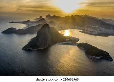 Aerial view of the sunset at Rio de Janeiro, Brazil - Powered by Shutterstock